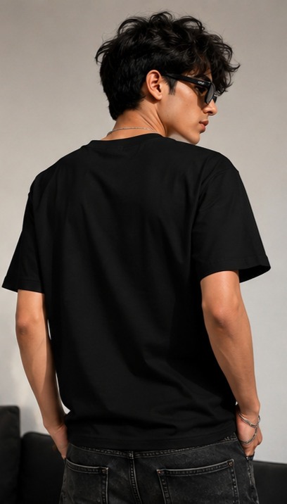 Admit It Graphic Oversized Black T-Shirt
